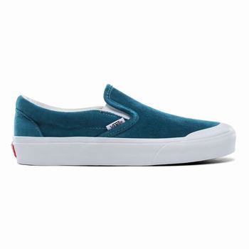 Vans Velvet Classic Slip-On TC - Naisten Tennarit - Sininen/Valkoinen